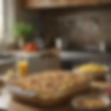Culinary Setting for Baking Tuna Noodle Casserole A well-set kitchen environment ready for casserole baking