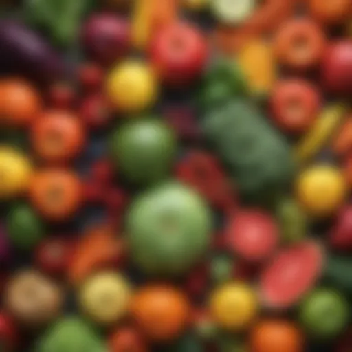 A vibrant assortment of fresh fruits and vegetables
