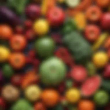 Colorful Produce for Nutritional Balance A vibrant assortment of fresh fruits and vegetables