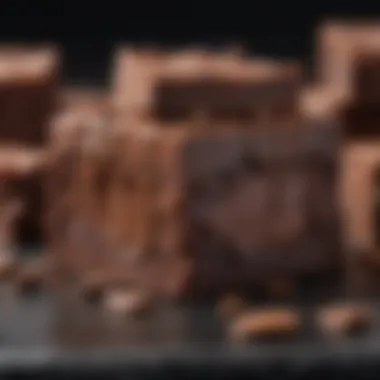 Decadent Chocolate Fudge A close-up of rich, decadent chocolate fudge with a glossy finish.