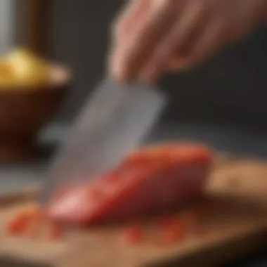 Close-up of high-quality materials used in Santoku knife craftsmanship.