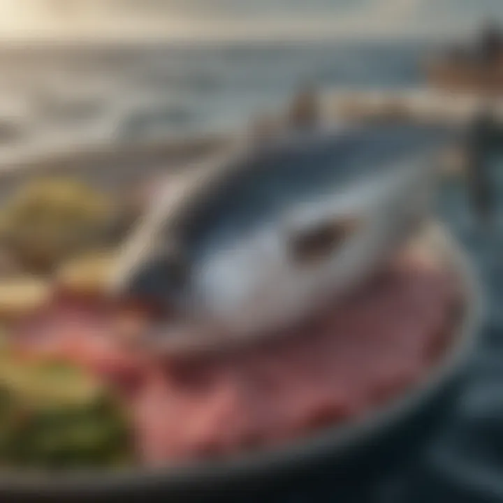 Illustration depicting the sustainability aspects of tuna fishing
