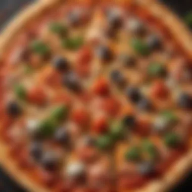 Pizza with Lush, Fresh Ingredients Close-up of a pizza topped with fresh ingredients, showcasing its vibrant colors