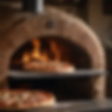 The Art of Wood-Fired Pizza Baking Artisan pizza being baked in a traditional wood-fired oven