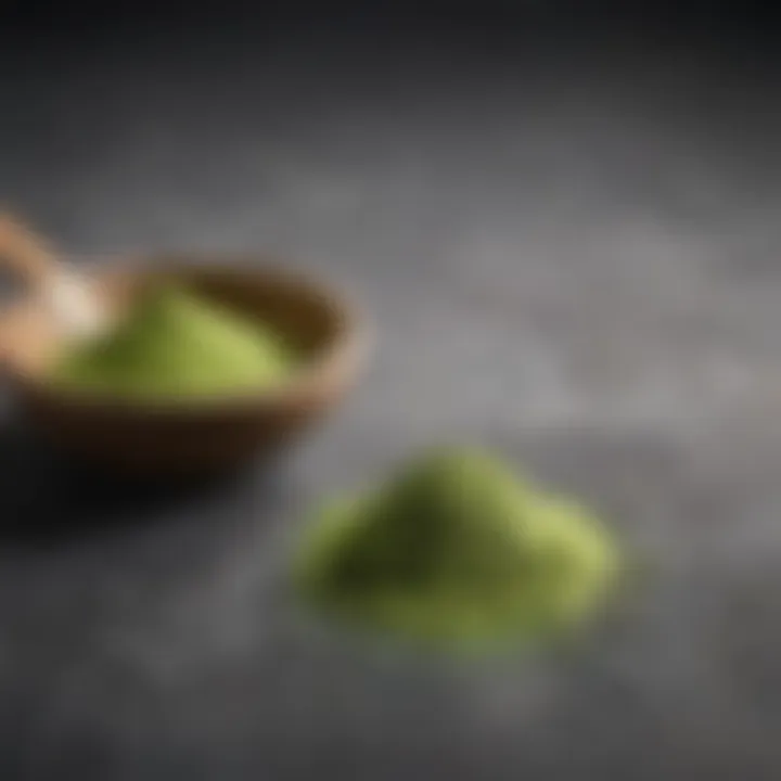 Matcha powder used in various culinary dishes