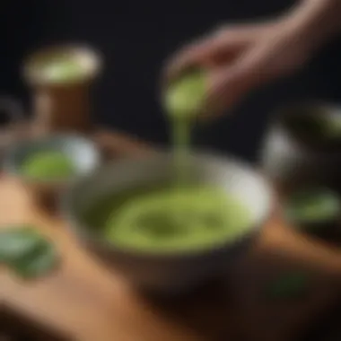 Matcha tea prepared in a traditional tea bowl