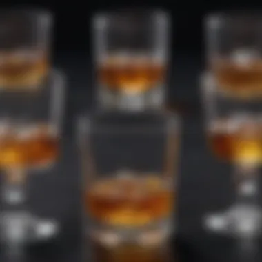 A side-by-side comparison of different small whisky glass styles.