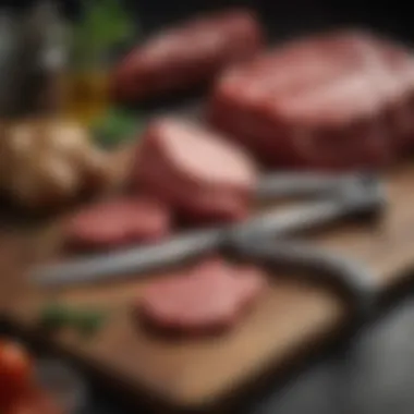 Maintenance of Meat Shears An illustration showing the maintenance of meat shears with tools