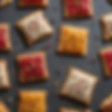 Exploring Flavor Diversity in Toaster Pastries A vibrant array of unique and exotic toaster pastry flavors.