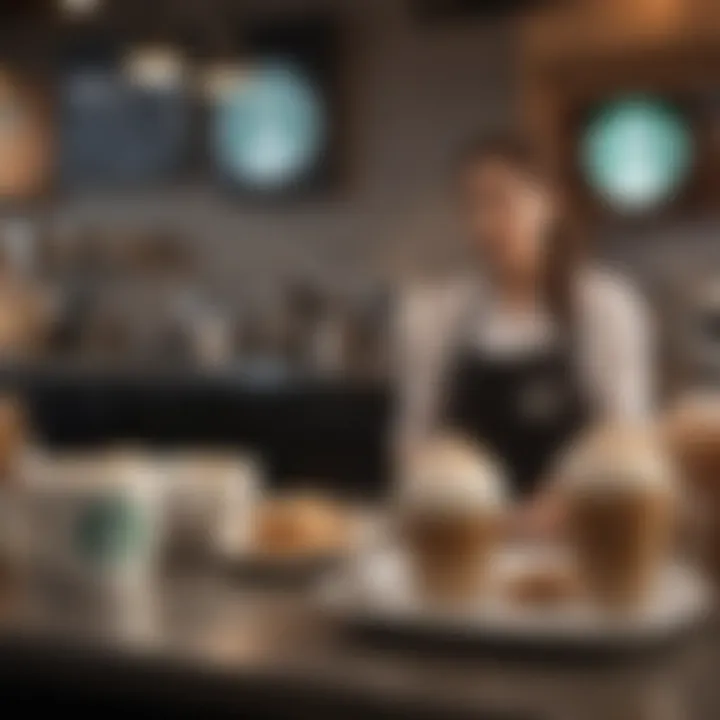 A picturesque café scene featuring customers enjoying their Shaken Espresso, reflecting modern coffee culture