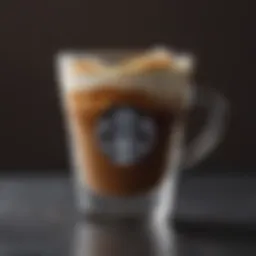 A vibrant glass filled with the Shaken Espresso, showcasing its rich colors and creamy texture
