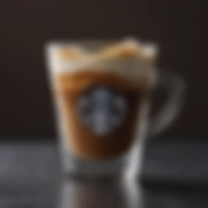 A vibrant glass filled with the Shaken Espresso, showcasing its rich colors and creamy texture