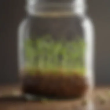 Close-up of Sprouting Seeds Close-up of sprouting seeds in a jar