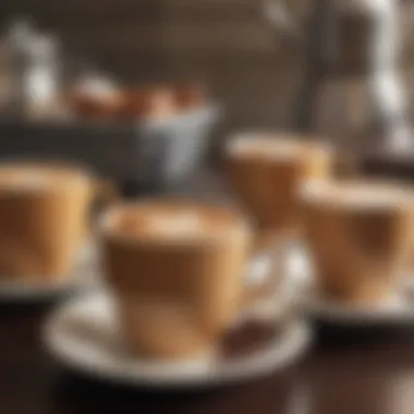 An assortment of coffee drinks in elegant cups