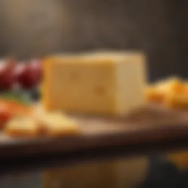 Artisan cheddar cheese with texture details