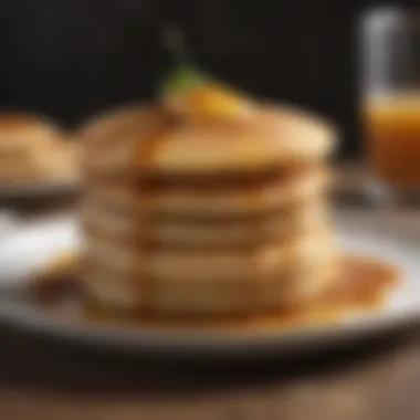 Culinary Art with Pancakes A beautifully stacked plate of pancakes showcasing culinary creativity and presentation