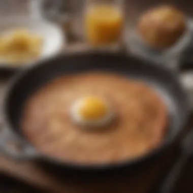 Historical Pancake Frypan A vintage pancake frypan with intricate patterns highlighting its historical significance