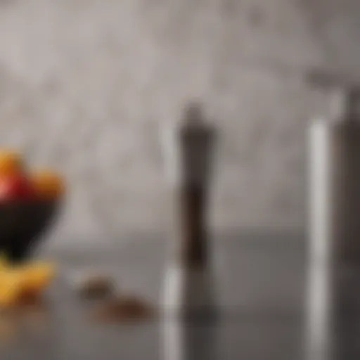 Elegant pocket pepper grinder displayed on a kitchen countertop