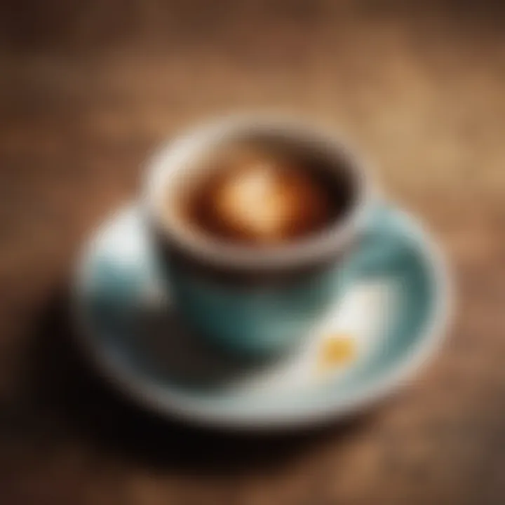 Artisan coffee cup filled with vibrant brewed coffee highlighting its colors