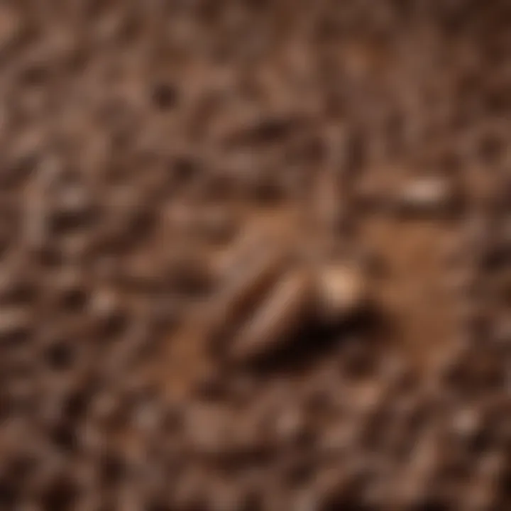 Close-up of freshly ground coffee beans ready for brewing