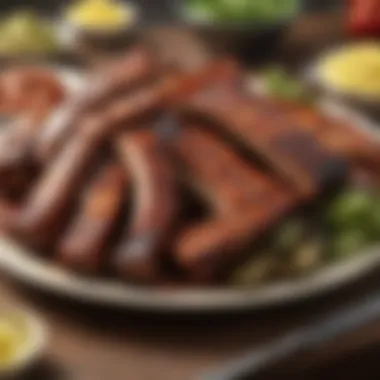 A Feast of BBQ Ribs A platter of succulent BBQ ribs