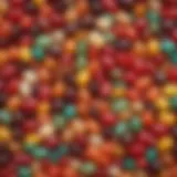 Colorful assortment of jelly beans in various flavors