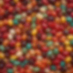 Colorful assortment of jelly beans in various flavors