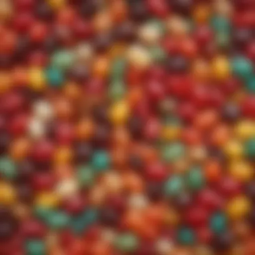 Colorful assortment of jelly beans in various flavors