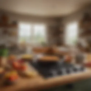 The Harmony of Culinary Arts and Sound A vibrant kitchen filled with musical instruments