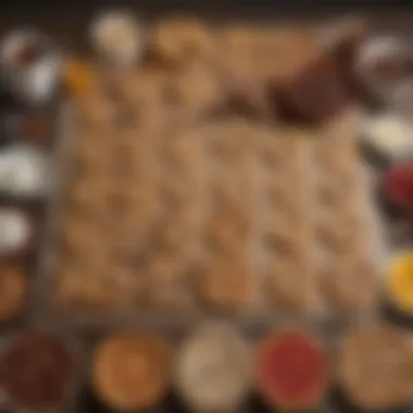 Cookie Ingredients Display An array of cookie ingredients laid out on a counter
