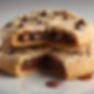 Warm Chocolate Chip Cookie Close-Up A close-up of a warm chocolate chip cookie with melted chocolate
