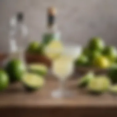 A vibrant display of fresh limes and agave for margarita preparation