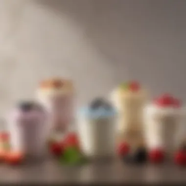 Diverse Designs of Yogurt Pots An assortment of yogurt pots showcasing various designs