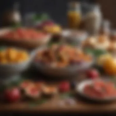 Seasonal Bounty: Choosing Ingredients with Care An assortment of fresh, seasonal ingredients laid out for a gourmet dish