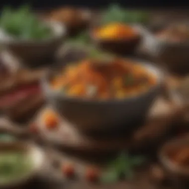 Global Flavors: The Essence of Culinary Diversity A vibrant array of spices and herbs representing global cuisines