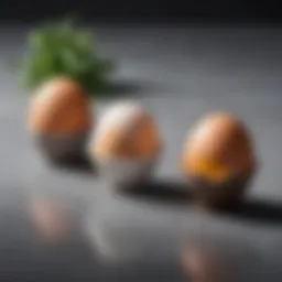 Elegant three-minute egg holder showcasing its sleek design