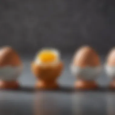 Variety of three-minute egg holders made of different materials