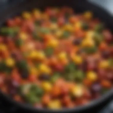 A variety of air fried vegetables showcasing vibrant colors.