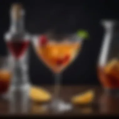 Classic Concoction An elegant cocktail glass filled with a classic concoction, highlighting its traditional roots.