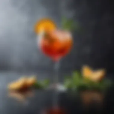 Modern Mixology A vibrant cocktail garnished with fresh herbs and citrus, showcasing modern mixology.