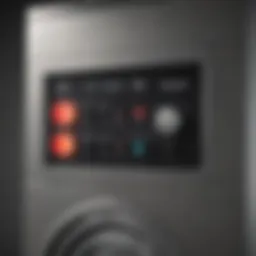 Close-up view of dryer control panel showing error lights