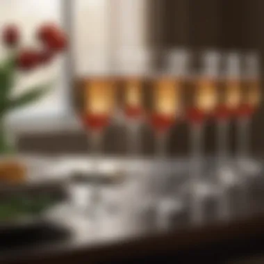 Contemporary tulip champagne glasses in a fine dining setting