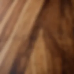 Close-up of acacia wood grain showcasing its natural beauty