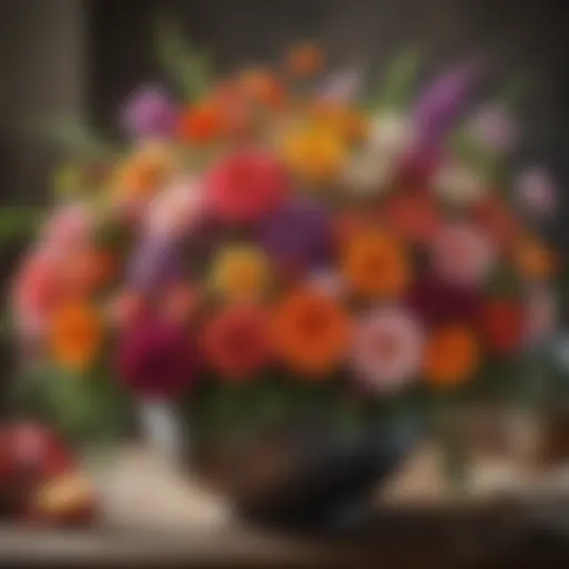 A vibrant bouquet showcasing seasonal flowers