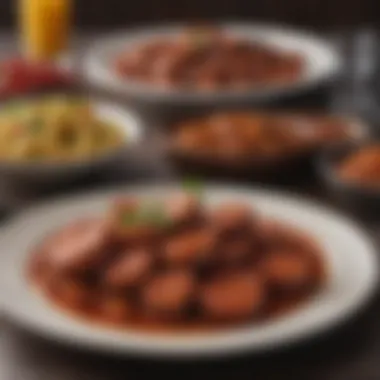 Artfully Plated Chorizo Dishes Chorizo dishes beautifully plated on a table