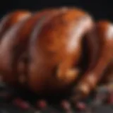 A close-up view of dark meat chicken showcasing its rich color and texture.