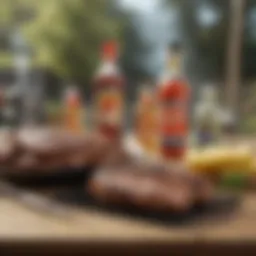 Essential BBQ cleaning supplies arranged on a table
