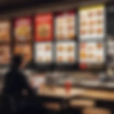 Customer Experience: Choosing at McDonald's A customer enjoying a meal while looking at the menu board at McDonald's