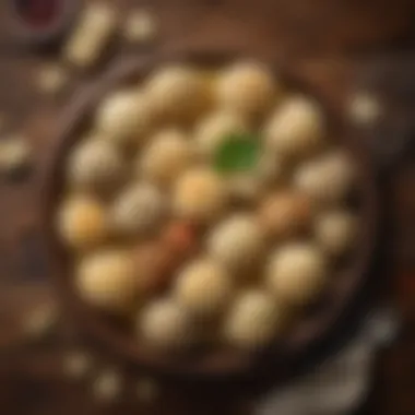 Diverse Matzo Ball Varieties A selection of matzo ball varieties on a wooden table
