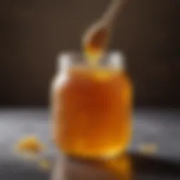 Close-up of crystallized honey in a jar